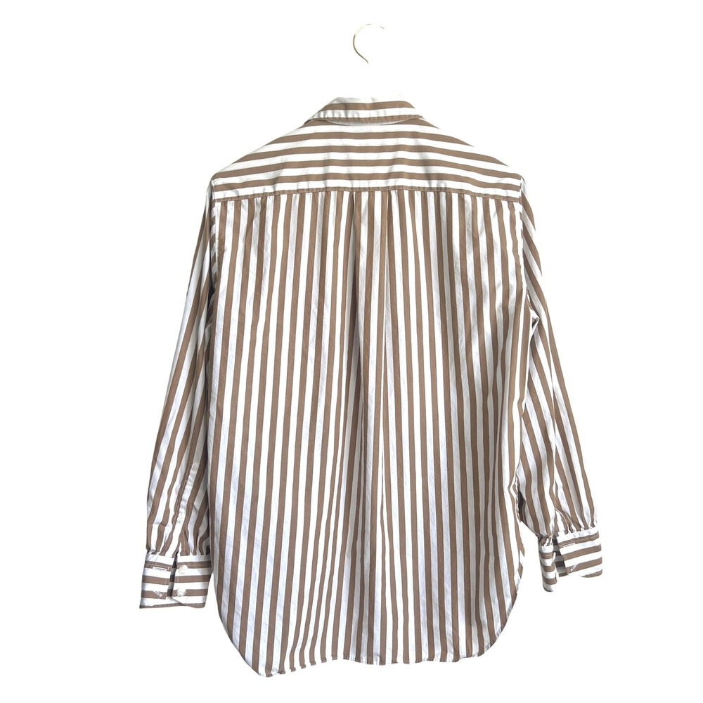 Rag & Bone Maxine Womens Medium Brown White Striped Cotton Button Down Shirt - Picture 3 of 7